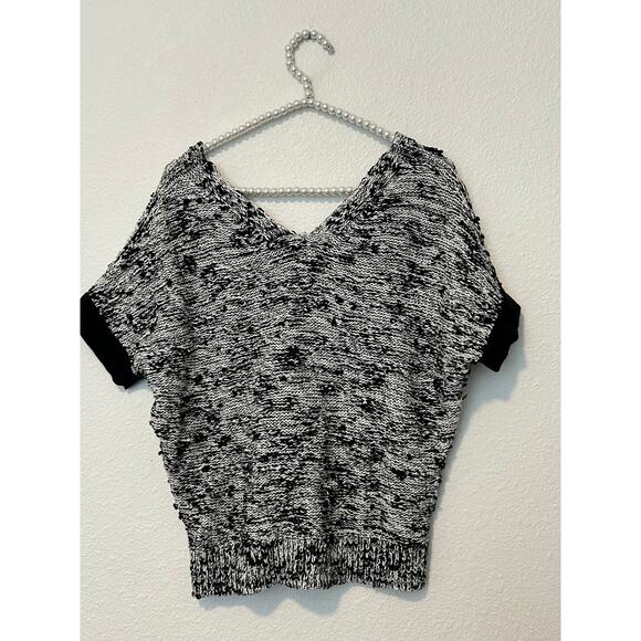 Lafayette 148 Size Medium Knitted Top White Black Dolman Sleeve Cotton Shirt - Picture 10 of 16